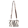 Leren Schoudertasje Bruin Leer met Zebra Print