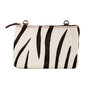 Leren Schoudertasje Bruin Leer met Zebra Print