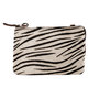 Leren Crossbody Tasje Bruin Leer met Zebra Print