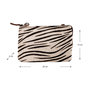 Leren Crossbody Tasje Bruin Leer met Zebra Print