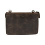 Leren Portemonnee Tasje Donkerbruin met Zebra Print