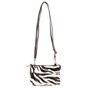 Leren Portemonnee Tasje Donkerbruin met Zebra Print