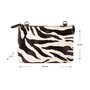 Leren Portemonnee Tasje Donkerbruin met Zebra Print