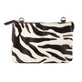 Leren Portemonnee Tasje Donkerbruin met Zebra Print