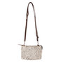 Leren Schoudertasje Donkerbruin met Cheetah Print