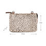 Leren Schoudertasje Donkerbruin met Cheetah Print