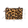 Leren Schoudertasje Donkerbruin met Jaguar Print