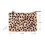 Leren Portemonnee Tasje Donkerbruin met Cheetah Print