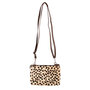 Leren Portemonnee Tasje Donkerbruin met Cheetah Print