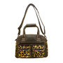 Leren westernbag donkerbruin met een jaguar print