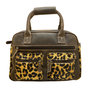 Leren westernbag donkerbruin met een jaguar print