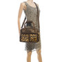 Leren westernbag donkerbruin met een jaguar print