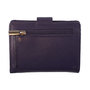 Leren Mini Portemonnee met Cardprotector Donkerpaars