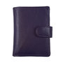 Leren Mini Portemonnee met Cardprotector Donkerpaars