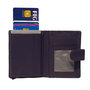 Leren Mini Portemonnee met Cardprotector Donkerpaars