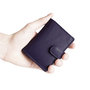 Leren Mini Portemonnee met Cardprotector Donkerpaars