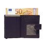 Leren Mini Portemonnee met Cardprotector Donkerpaars