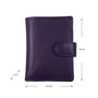 Leren Mini Portemonnee met Cardprotector Donkerpaars