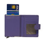 Leren Mini Portemonnee met Cardprotector Paars