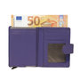 Leren Mini Portemonnee met Cardprotector Paars