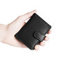 Leren Pashouder met Aluminium Cardprotector Zwart