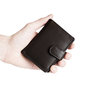 Leren Mini Portemonnee met Cardprotector Donkerbruin