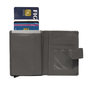 Leren Mini Portemonnee met Card Protector Grijs