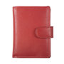 Leren Pasjeshouder met Aluminium Card Protector Rood