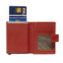 Leren Pasjeshouder met Aluminium Card Protector Rood