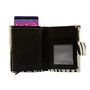 Leren Mini Portemonnee Zwart met Cardprotector en Zebra Print