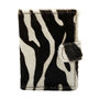 Zwart Leren Pasjeshouder met Cardprotector en Zebra Print