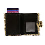 Leren Pasjeshouder Zwart met Card Protector en Luipaard Print