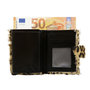 Leren Pasjeshouder Zwart met Card Protector en Luipaard Print