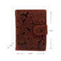 Leren Mini Portemonnee Rood met Card Protector en Bloemenprint