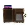 Leren Mini Portemonnee Cognac met Cardprotector en Zebra Print
