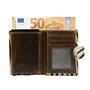 Leren Mini Portemonnee Cognac met Cardprotector en Zebra Print