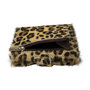 Leren Pasjeshouder Cognac met Card Protector en Luipaard Print