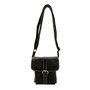 Leren Schoudertasje Crossbody Tasje Van Zwart Buffelleer