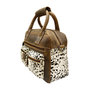 Leather Shoulderbag Brown with an Animal Print
