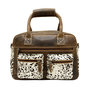 Leather Shoulderbag Brown with an Animal Print