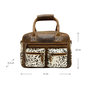 Leather Shoulderbag Brown with an Animal Print