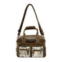 Leather Shoulderbag Brown with an Animal Print