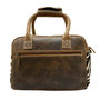 Leather Shoulderbag Brown with a Leopard Print