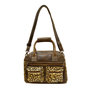 Leather Shoulderbag Brown with a Leopard Print