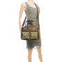 Leather Shoulderbag Brown with a Leopard Print