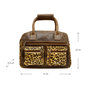 Leather Shoulderbag Brown with a Leopard Print