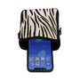 Zwart leren Telefoontasje met Zebra Print