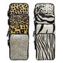 Zwart Leren Telefoontasje met Zebra Print