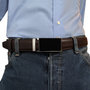 Leren Heren Riem Donkerbruin met Automatische Gesp