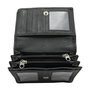 Leren dames portemonnee zwart met croco print